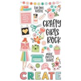 Hey Crafty Girl - Chipboard Sticker Hey Crafty Girl - Chipboard Sticker